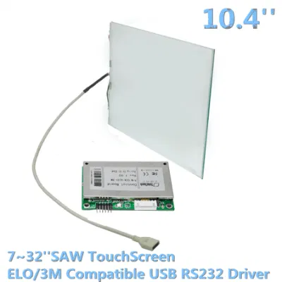 Saw Touchscreen 10,4-Zoll-Touchpanel-Kit für LCD-Displays im Einzelhandel, Kioske, USB- und RS232-Kabel, 12 V DC-Touchscreen